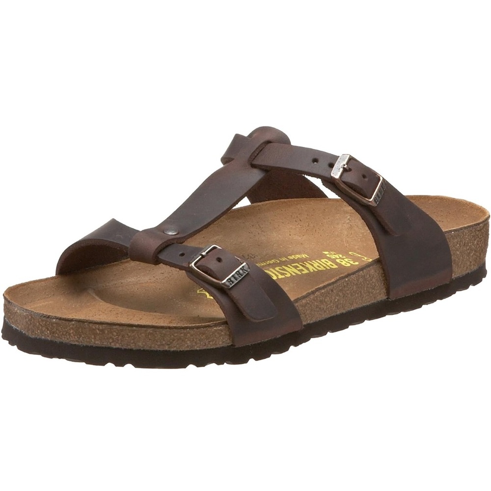 Larissa Sandals in Brown Piled Leather